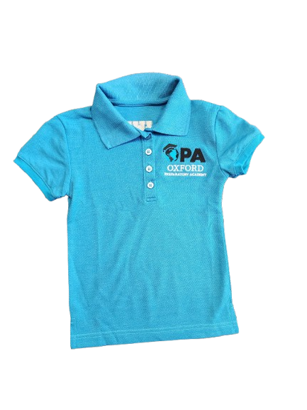 Girls Short Sleeve Polo Shirt with logo